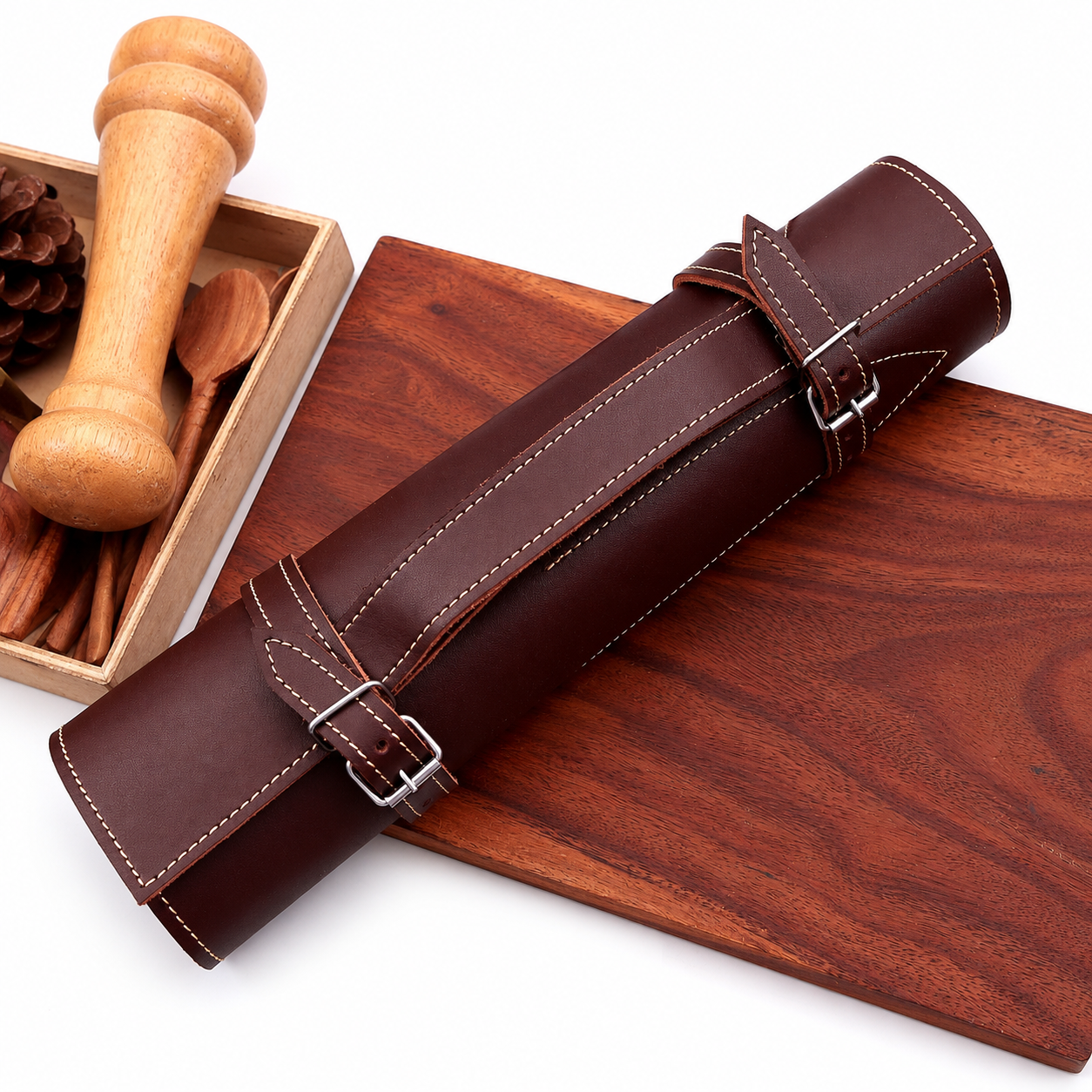 Handmade 7 Piece Kitchen Knife Set with Leather Roll | 1095 High Carbon Steel Chef Knives | Blue Pakka Wood Handles | Professional Cooking Knife Collection (Copy)