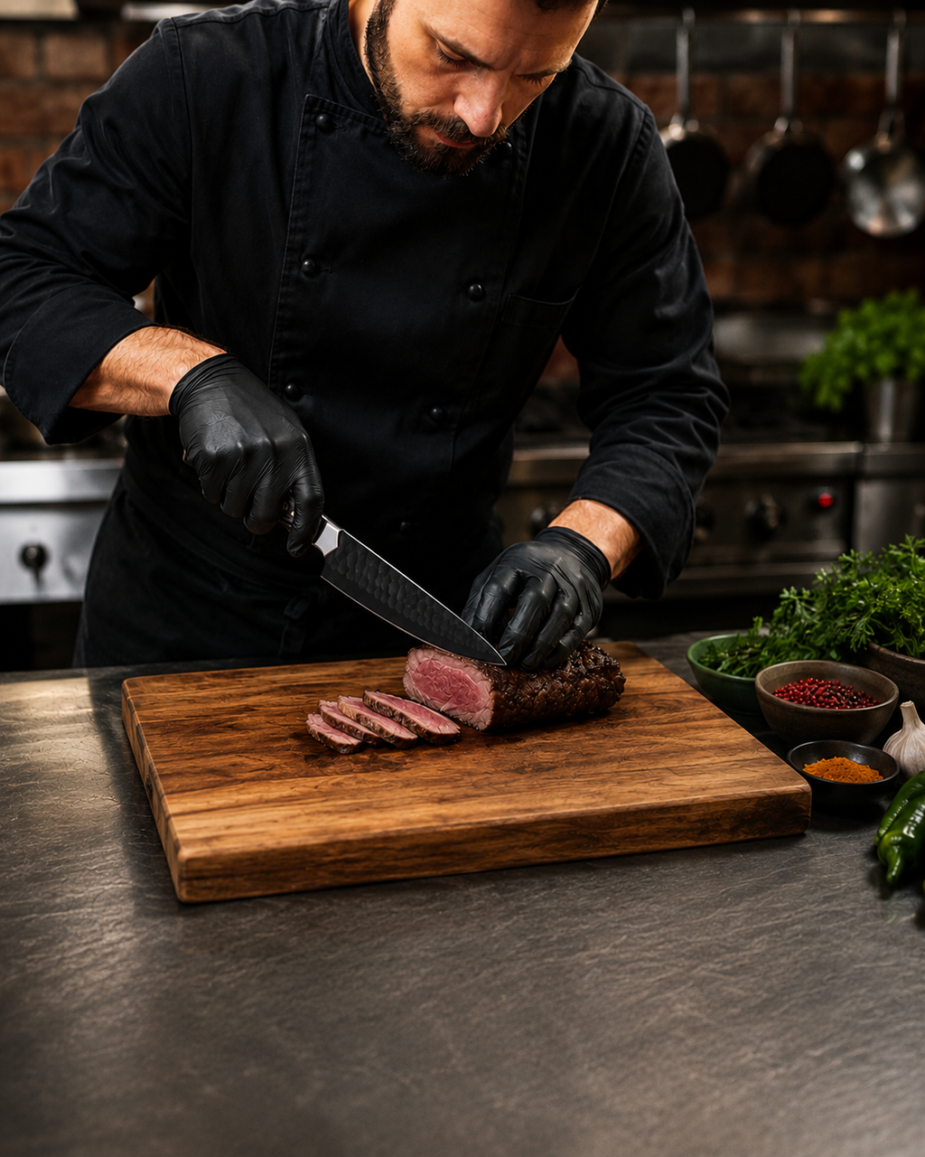 Handmade 7 Piece Kitchen Knife Set with Leather Roll | 1095 High Carbon Steel Chef Knives | Blue Pakka Wood Handles | Professional Cooking Knife Collection (Copy)
